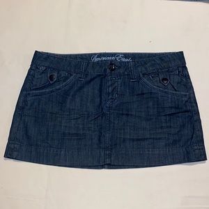 AMERICAN EAGLE, dark denim, sz 10, mini skirt.